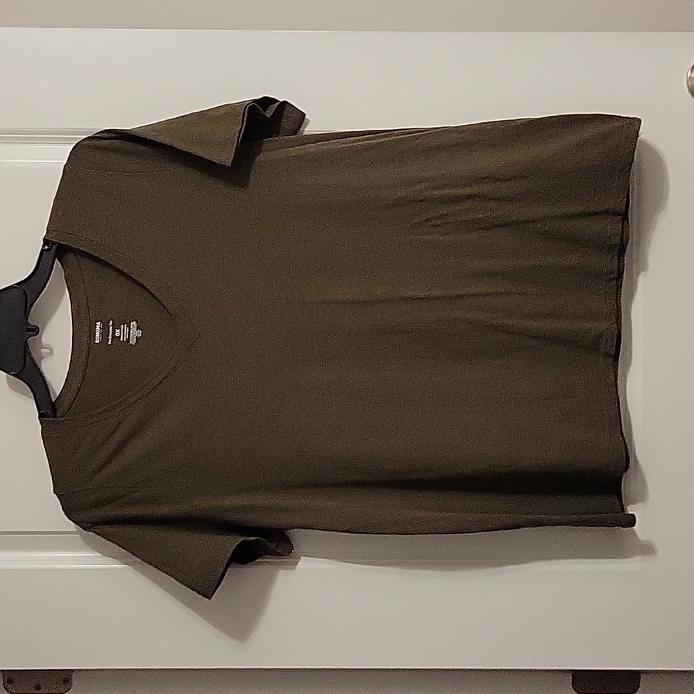 Women's Sonoma, V-neck, Short sleeve, The Everyday Tee, Olive Green 0X